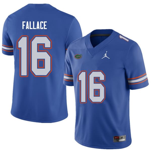 NCAA Florida Gators Brian Fallace Men's #16 Jordan Brand Royal Stitched Authentic College Football Jersey AZY0464HY